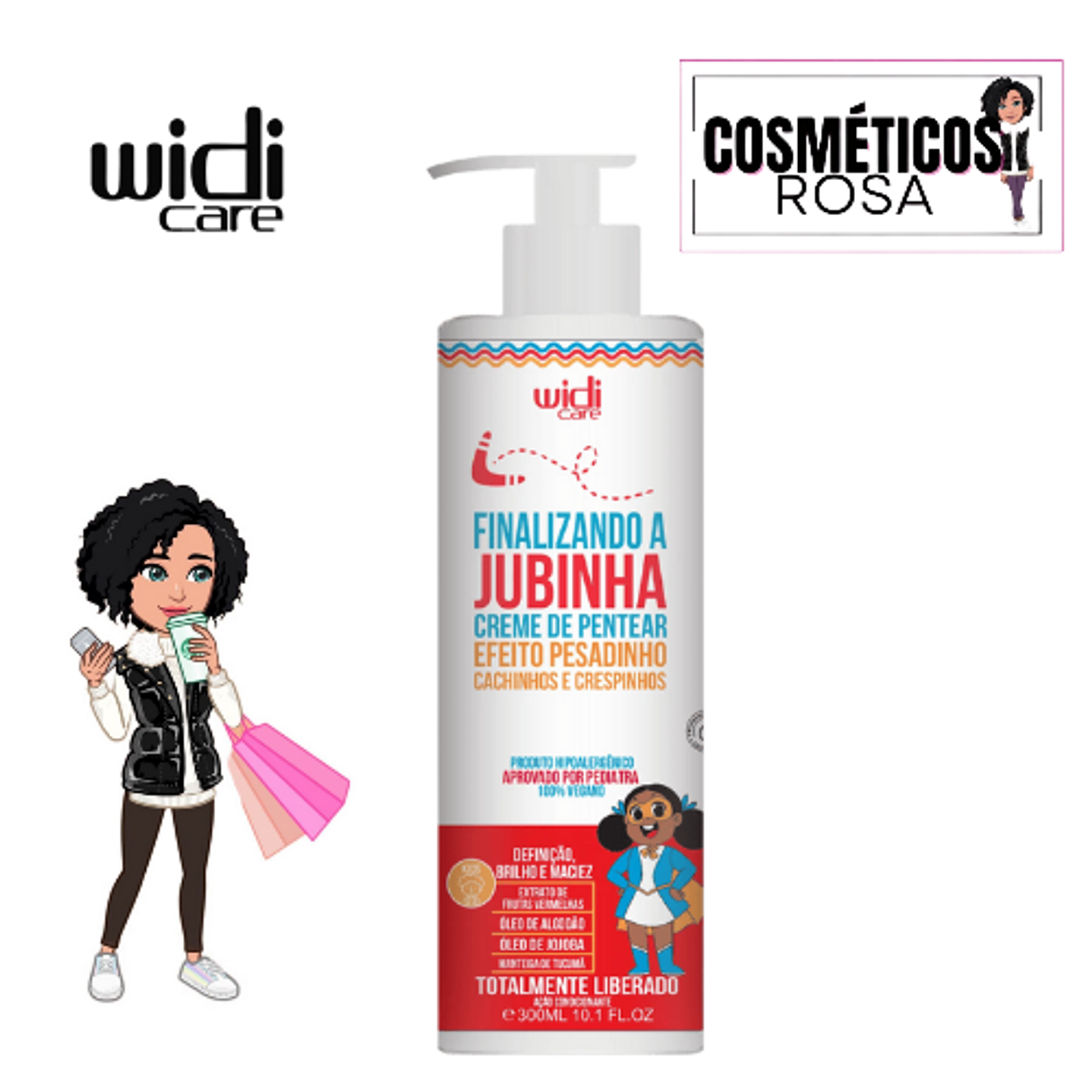 💚 Widi care: Jubinha - Creme de Pentear pesadinho, finalizador 300ml