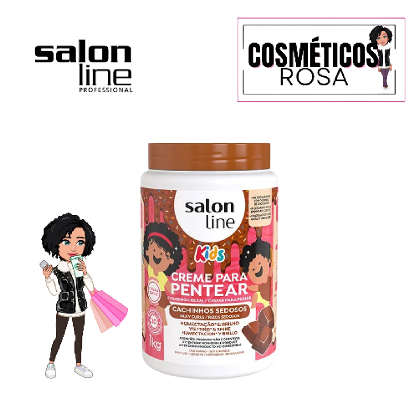 💚Salon Line creme pentear chocolate 1kg 