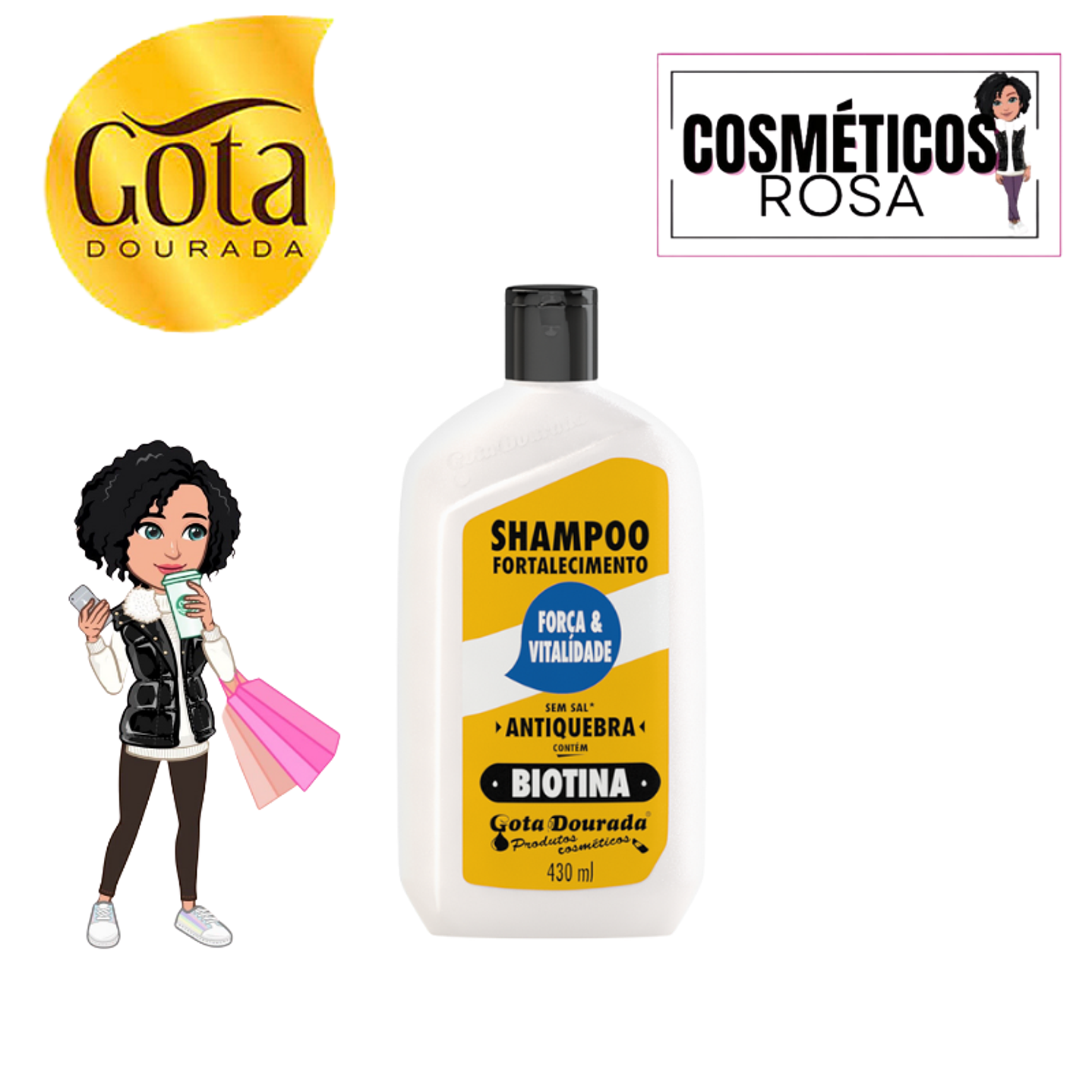 ✅Gota dourada champô biotina  430ml