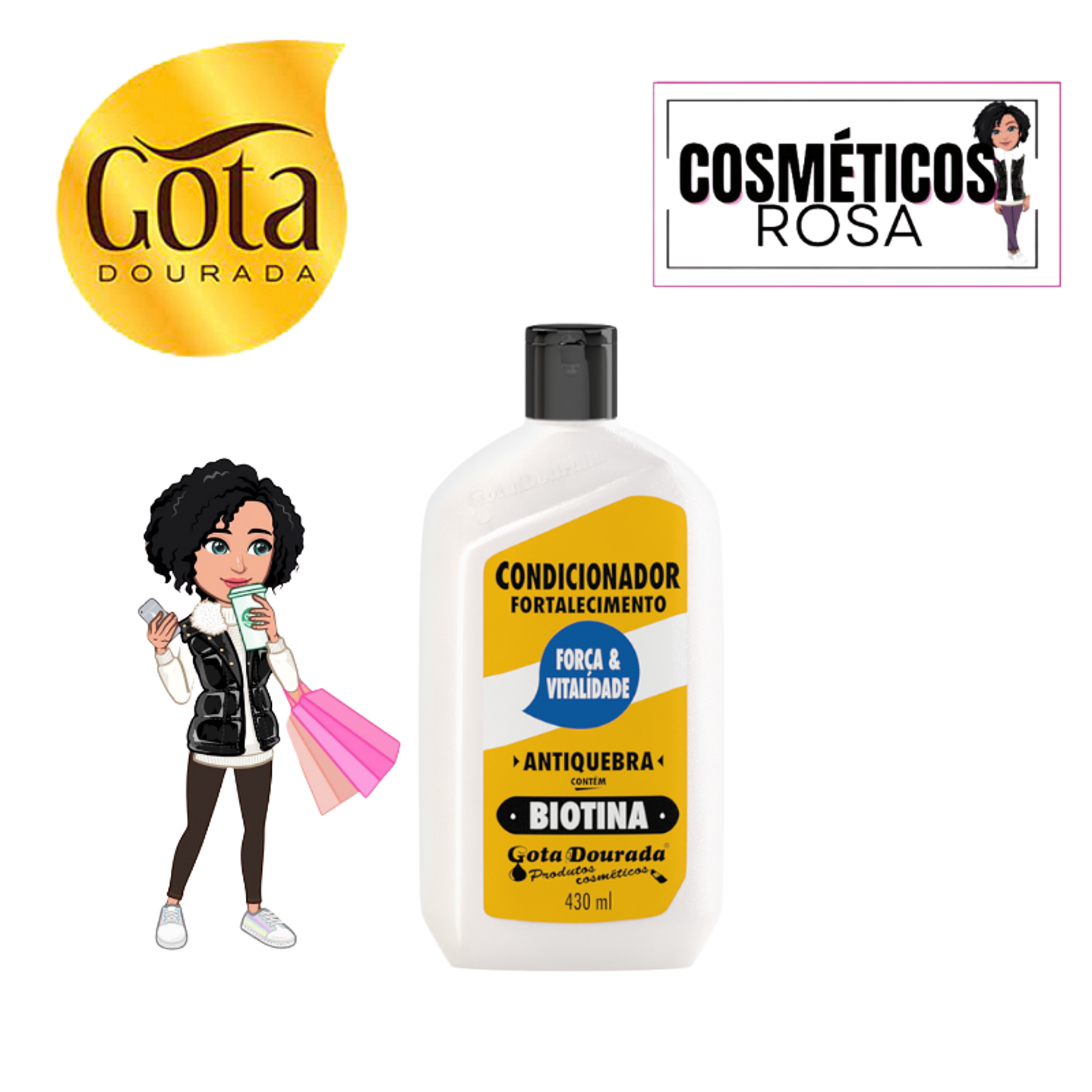 💚Gota Dourada, condicionador 430ml