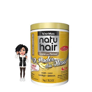 ✅Creme para Pentear Natuhair O Poder dos Óleos - 1kg