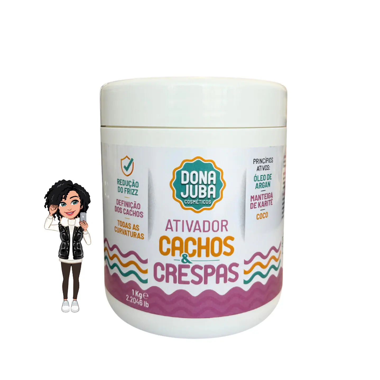 Dona Juba Ativador Caracóis e Crespos 1kg – Definição, Hidratação e Movimento Natural