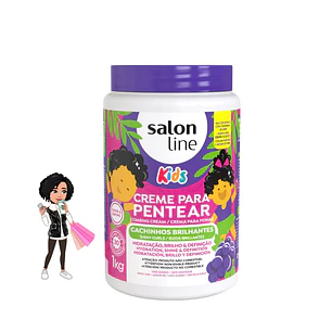 ✅Salon Line Kids Creme para Pentear Cachinhos Brilhantes 1kg