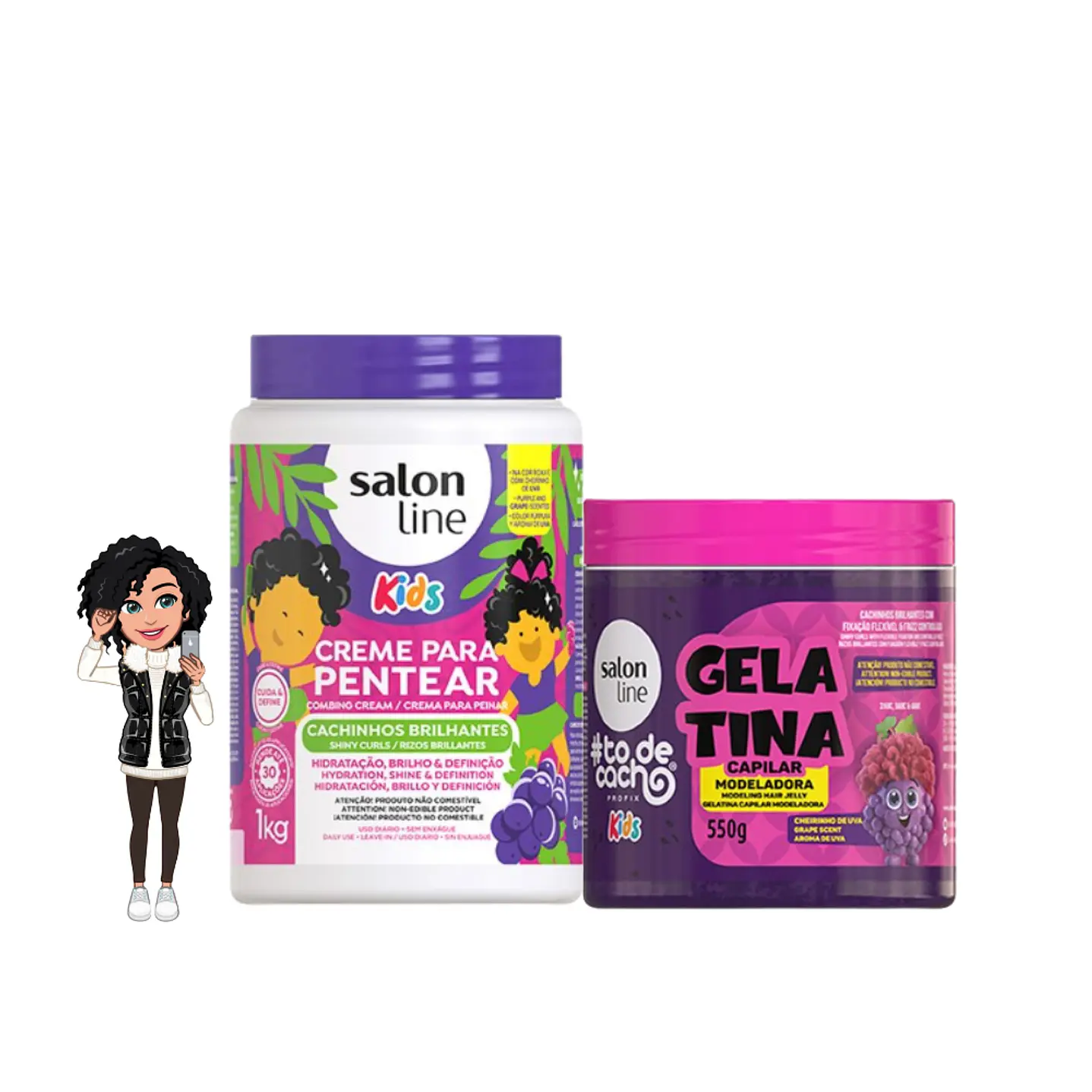 ✅ Salon Line - Creme Pentear Uva e Gelatina Uva