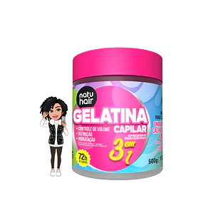 Natuhair gelatina 3 em 1 de 500g