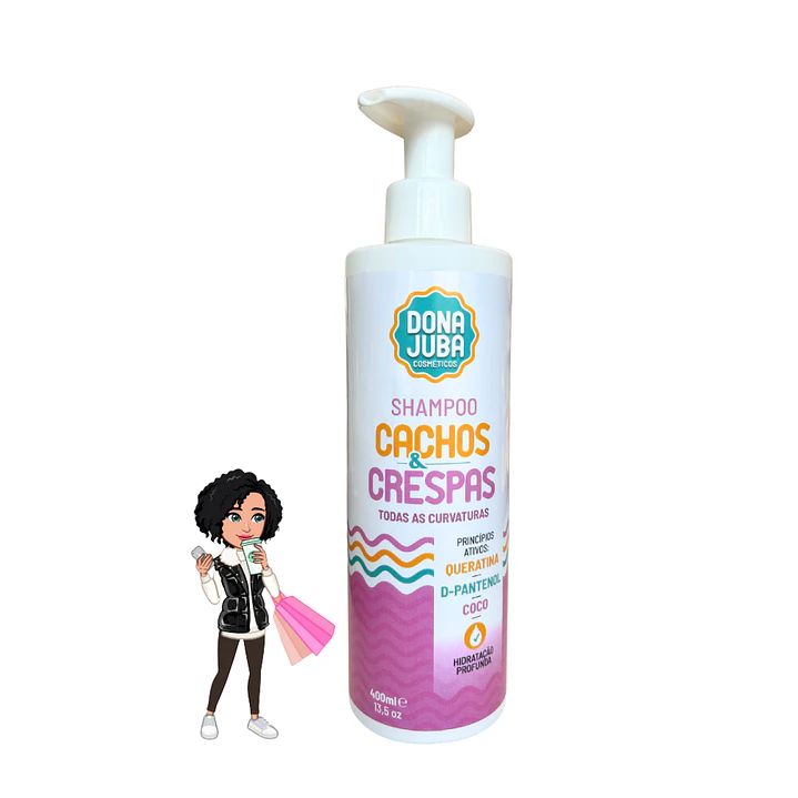 Dona Juba Shampoo Caracóis e Crespos 400ml – Definição e Nutrição para o Seu Cabelo