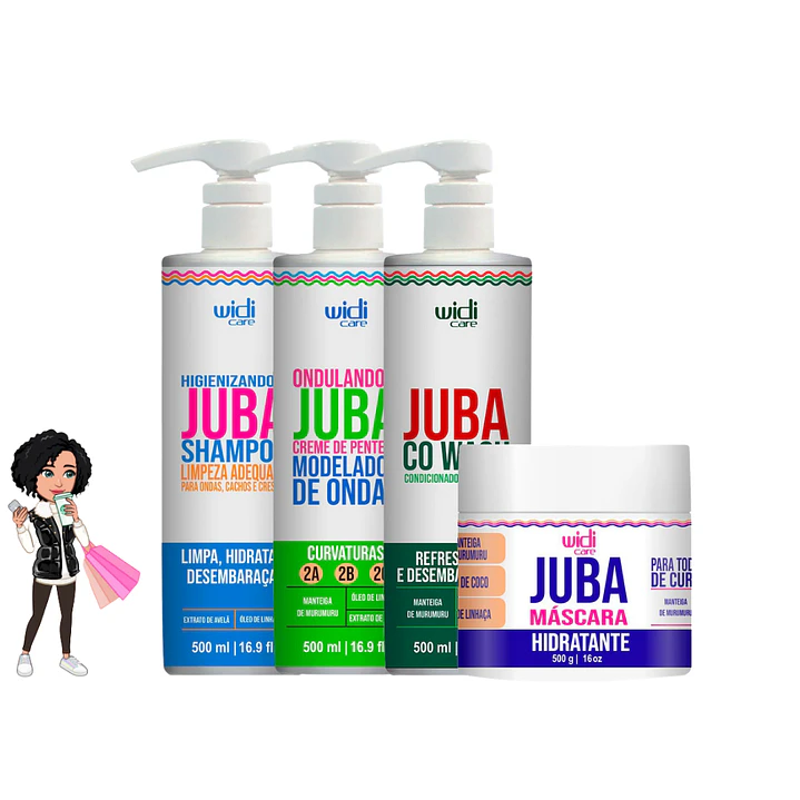 ✅Widi Care -kit champô, condicionador, pentea, máscara.