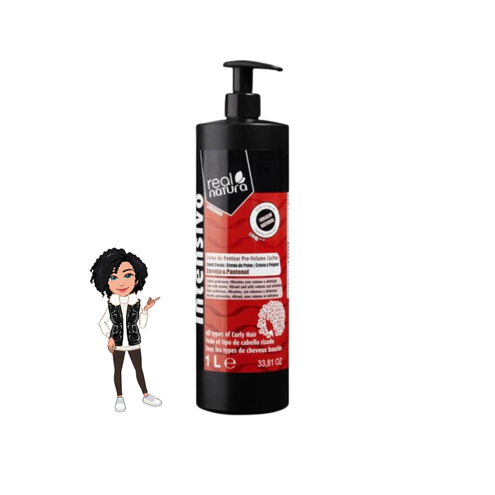 💚 Real Natura:Creme de Pentear Pro-Volume Cachos 1L