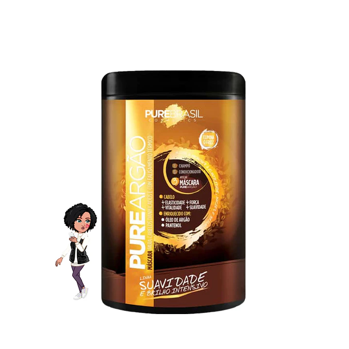 ✅Máscara Argan -Nutrição profunda, Pure Brasil 1kg 