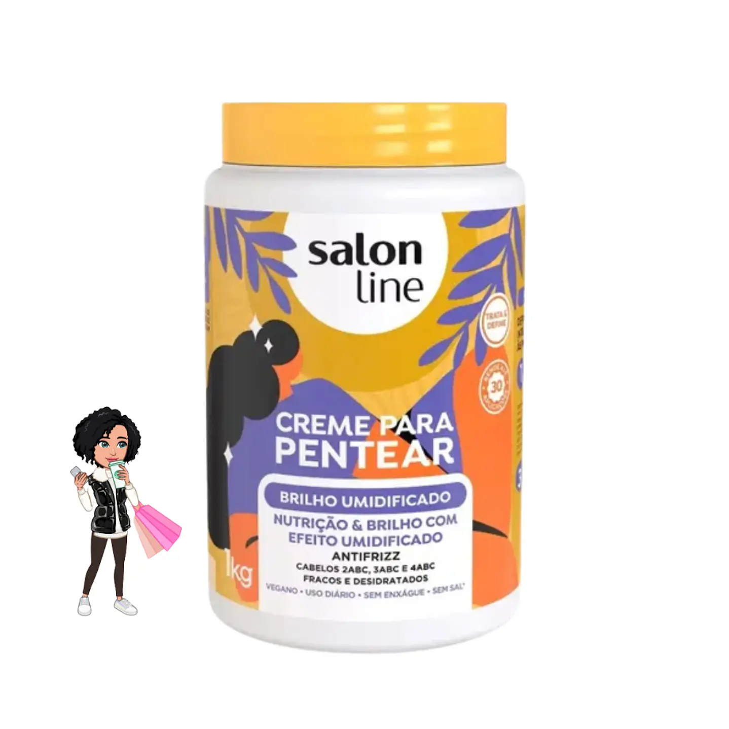 ✅Salon Line Creme Para Pentear Brilho Molhado - 1kg