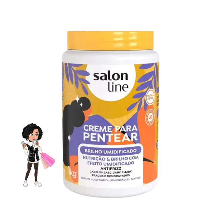✅Salon Line Creme Para Pentear Brilho Molhado - 1kg