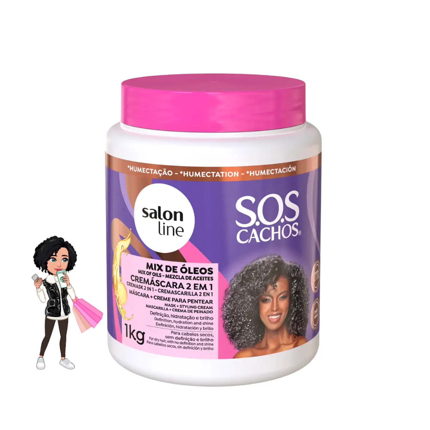 ✅Salon Line S.O.S Cachos - Mix de Óleos 2 em 1 - 1 kg