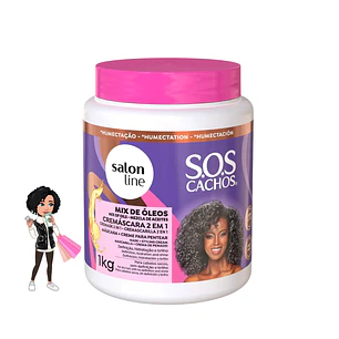 ✅Salon Line S.O.S Cachos - Mix de Óleos 2 em 1 - 1 kg