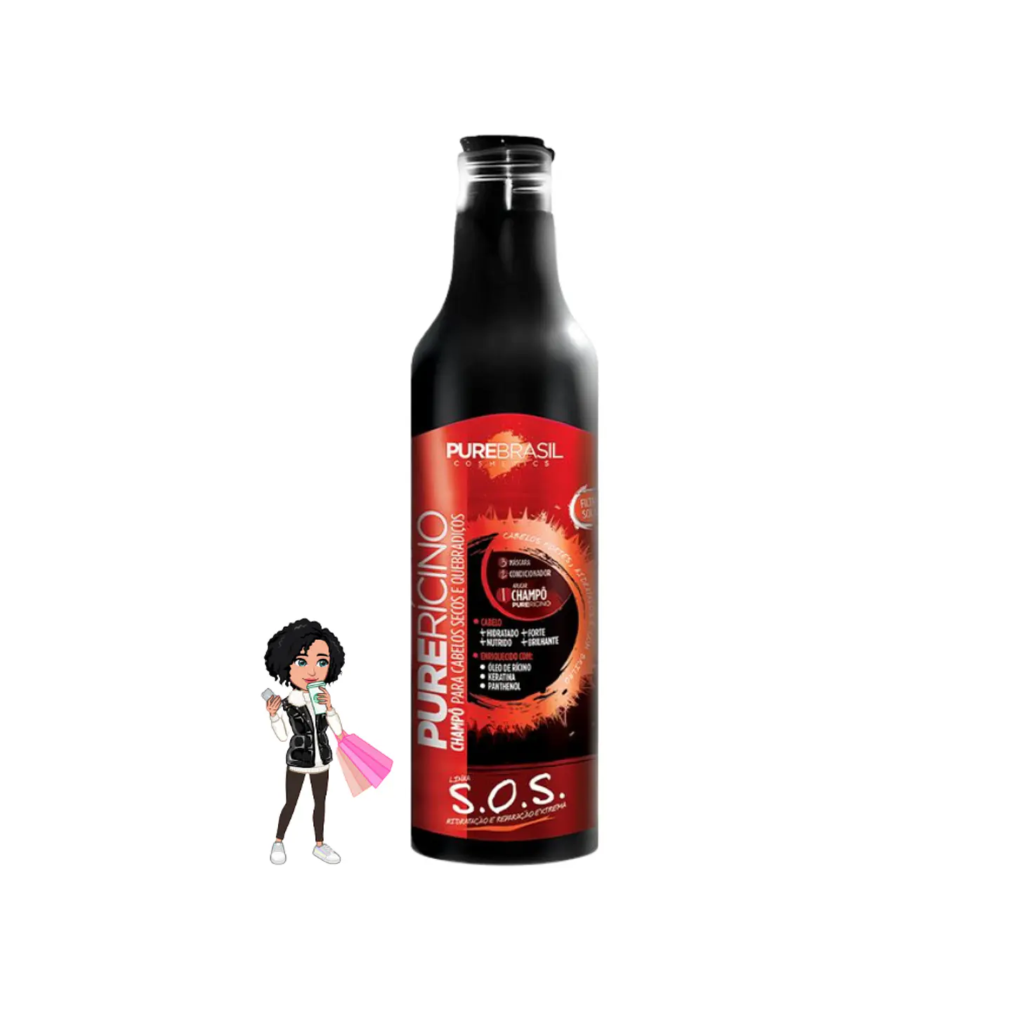 ✅Champô Rícino Pure Brasil 500ml