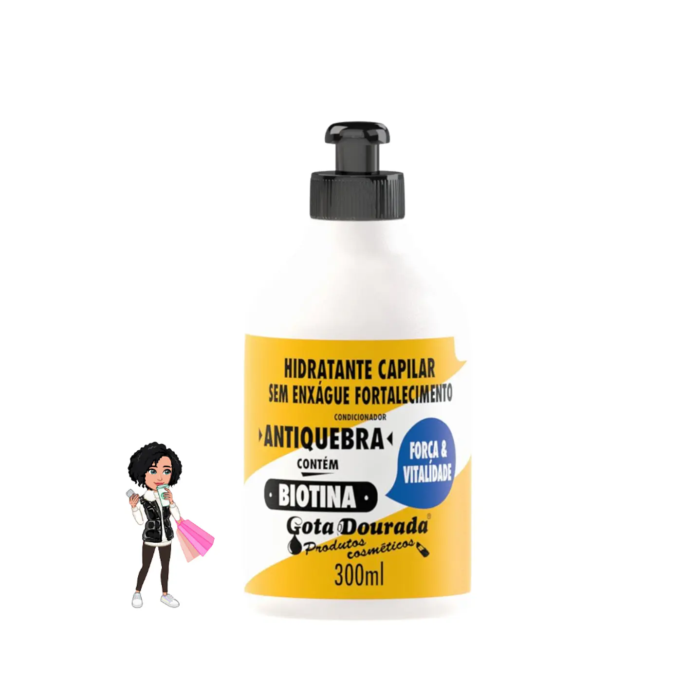 💚Gota Dourada, creme pentear biotina 320ml