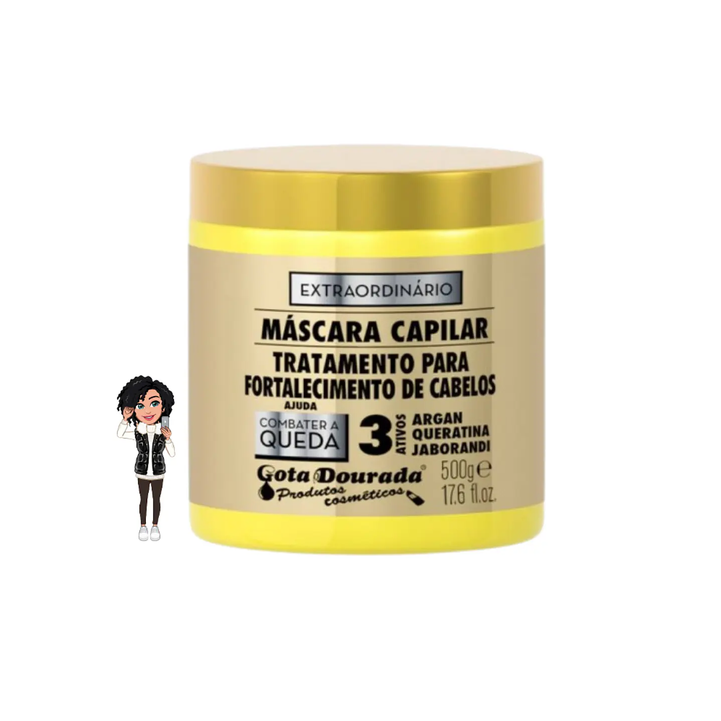 ✅Máscara 3 ativos Argan Queratina Jaborandi 500ml