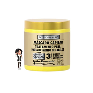 ✅Máscara 3 ativos Argan Queratina Jaborandi 500ml