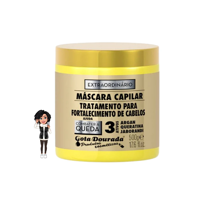 ✅Máscara 3 ativos Argan Queratina Jaborandi 500ml