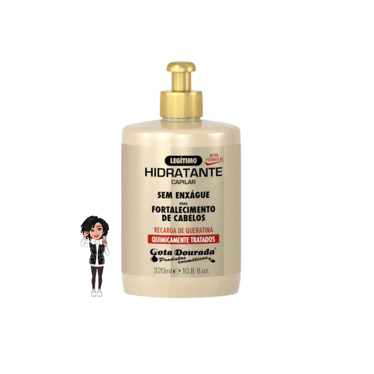 ✅Creme pentear Recarga Queratina 320ml Gota dourada 