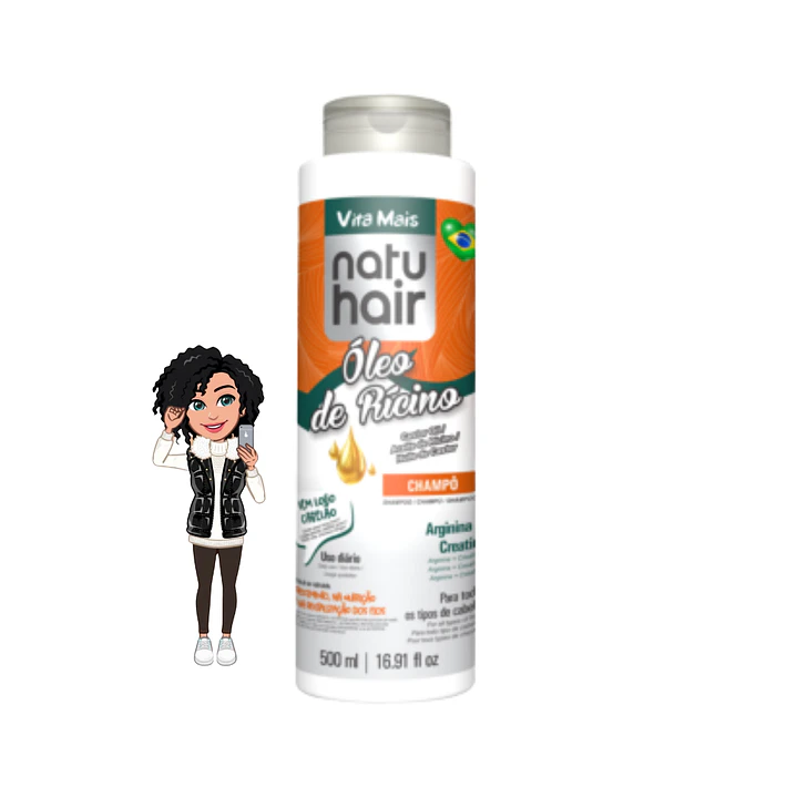 ✅Champô Rícino -Nutrição 500ml Natuhair 