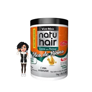 ✅Creme pentear Rícino -Nutrição 1kg Natuhair 