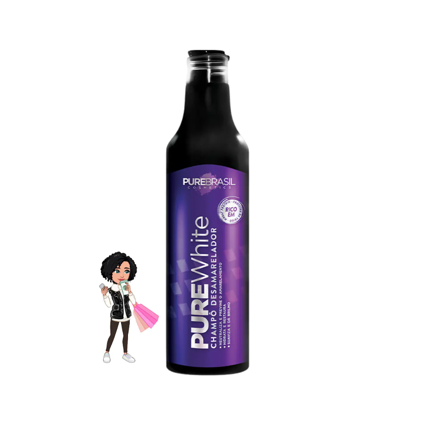 ✅PURE White Champô Desamarelador – 500ml Pure Brasil
