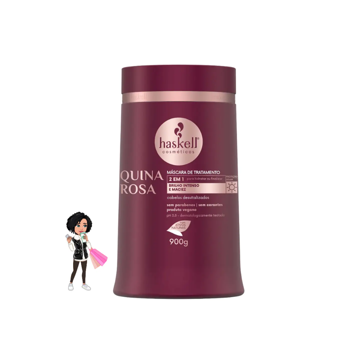 Máscara Capilar Haskell Quina Rosa – 900g