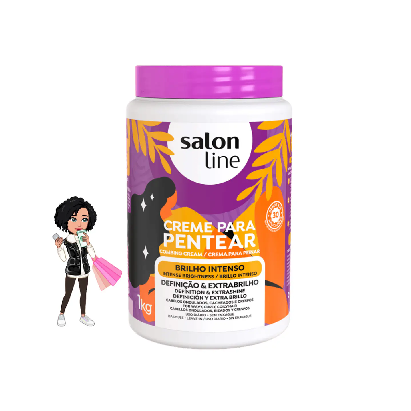 Salon Line Creme Para Pentear Brilho Intenso - 1kg