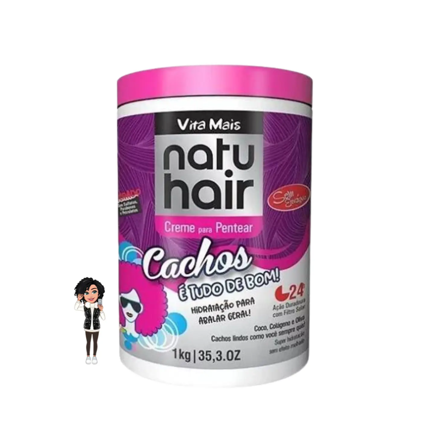 ✅NatuHair Cachos É Tudo de Bom – Creme para Pentear (1kg)
