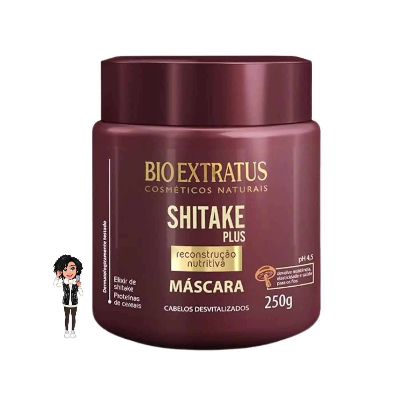 ✅Máscara shitake- nutrição Bio Extratus 250g