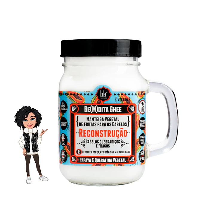 ✅Manteiga vegetal Reconstrução Profunda e Fortalecimento Lola 350g
