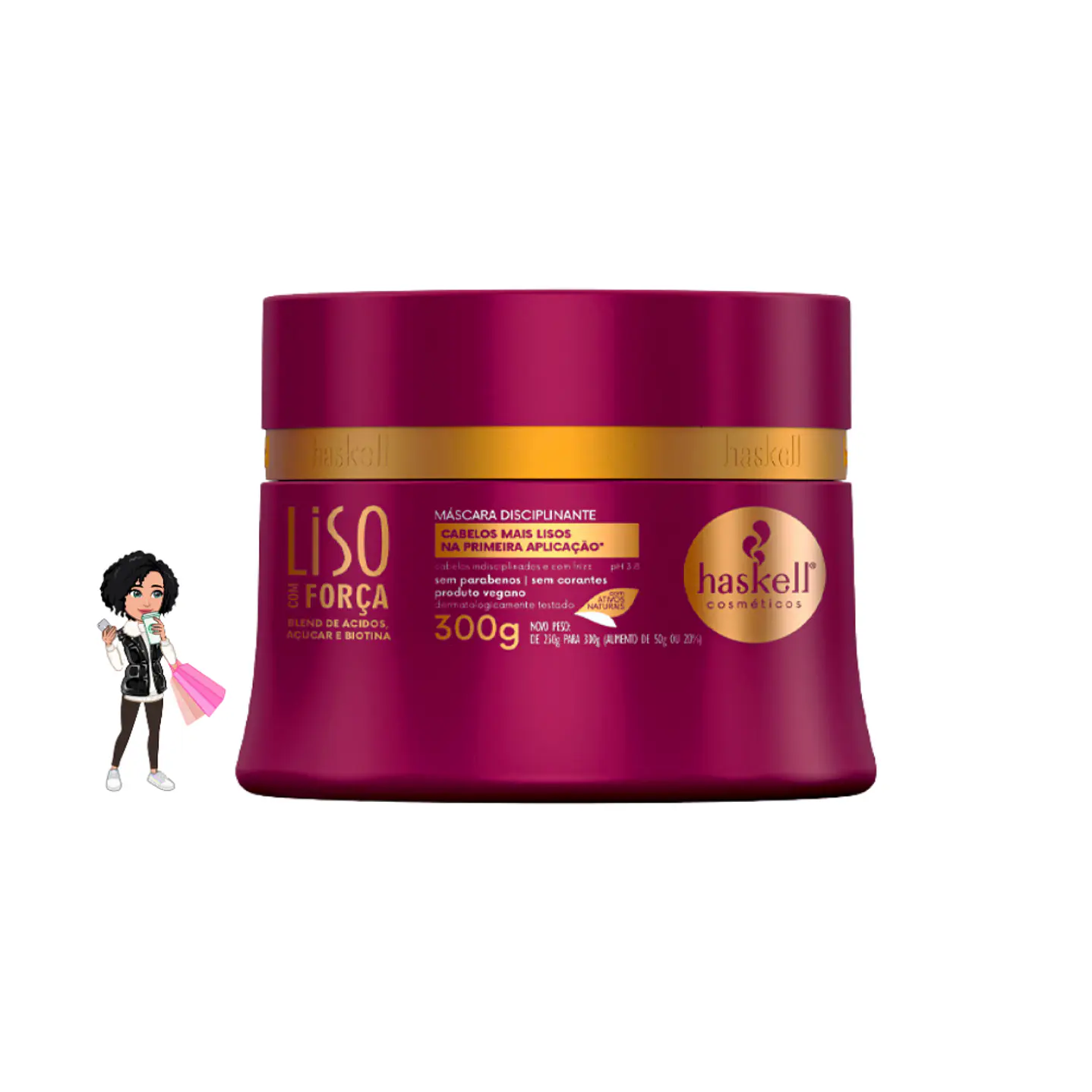 ✅Máscara Liso Hidratação intensiva Haskell 300g