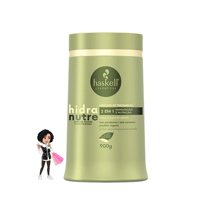 ✅Máscara Hidra Nutri 2em1 Haskell 900g