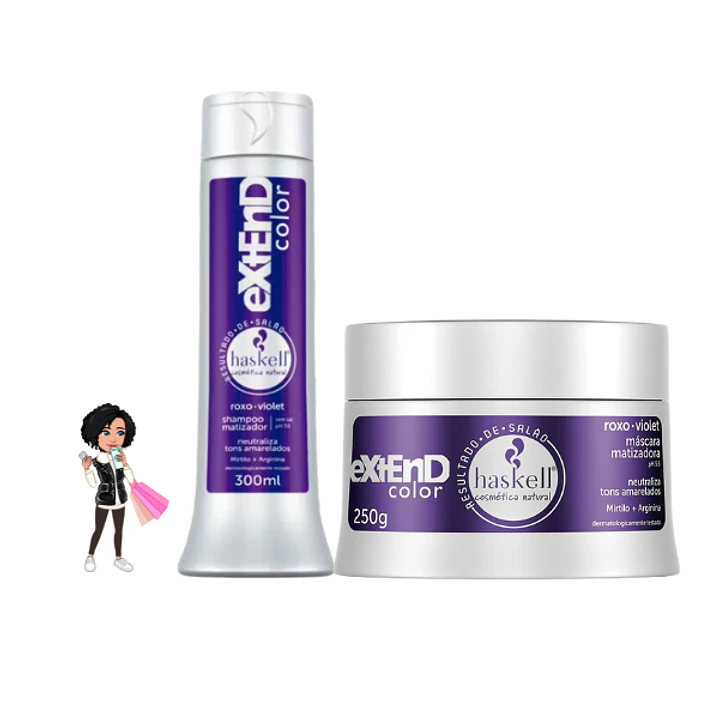 Haskell Extend Color Roxo-Violet – Shampoo Matizador & Máscara Matizadora