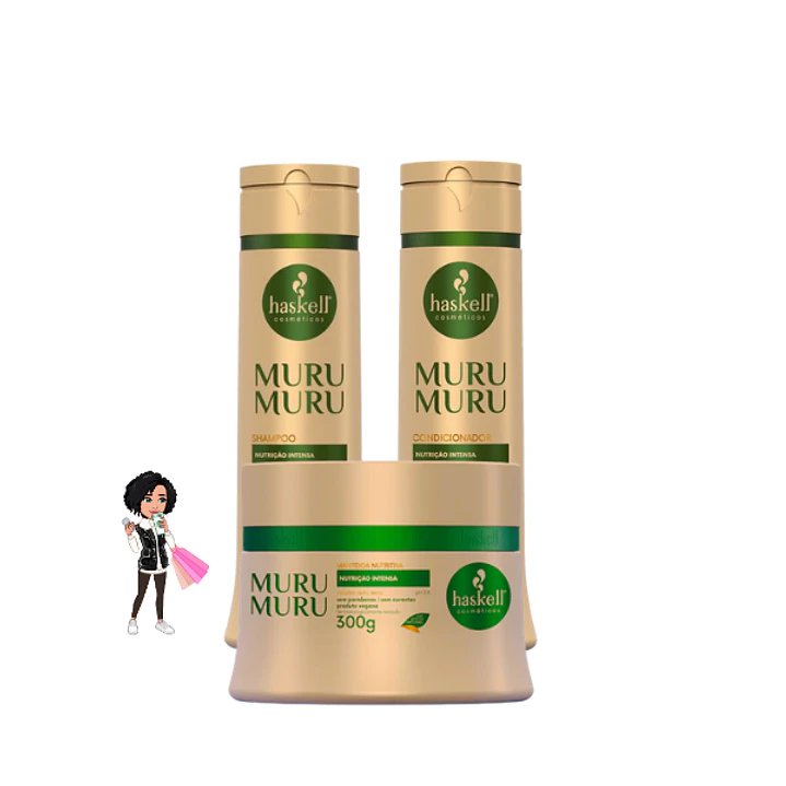 KIT HASKELL MURUMURU – SHAMPOO + CONDICIONADOR + MÁSCARA