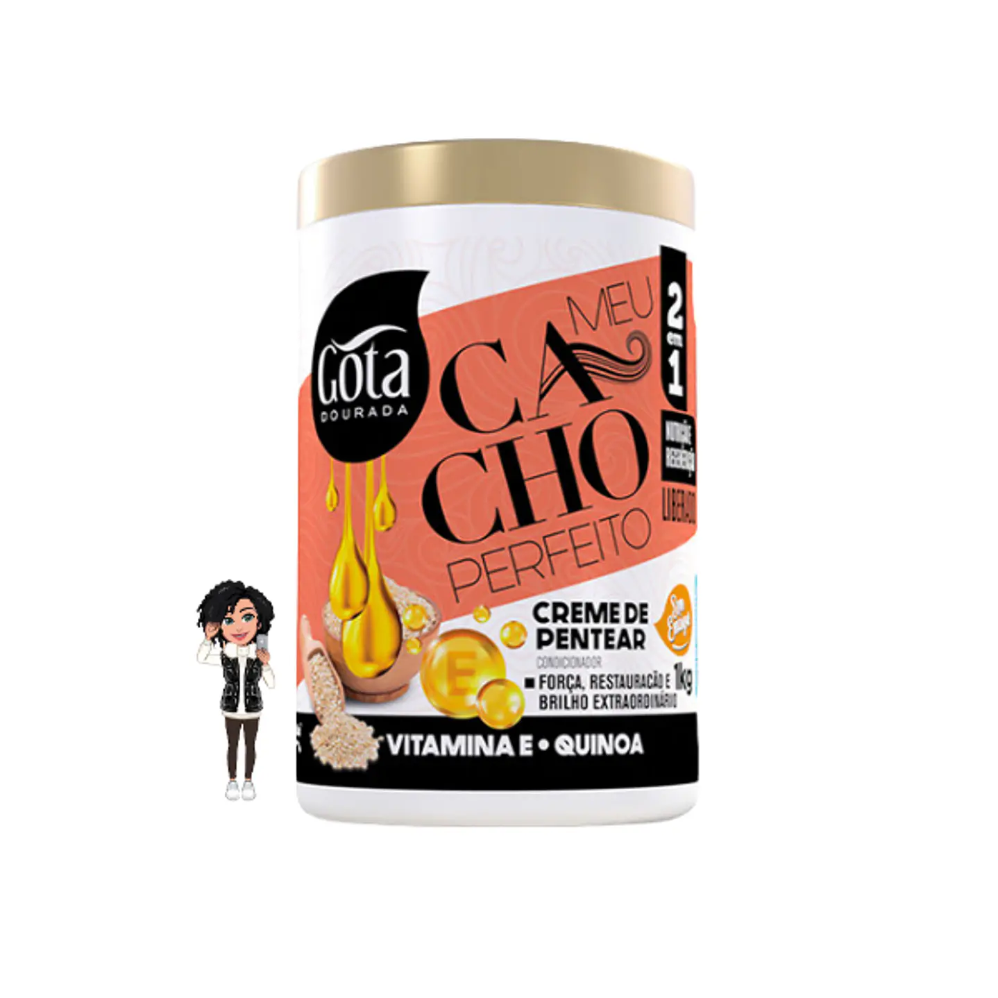 Creme de Pentear Meu Cacho Perfeito Quinoa – Gota Dourada 1kg