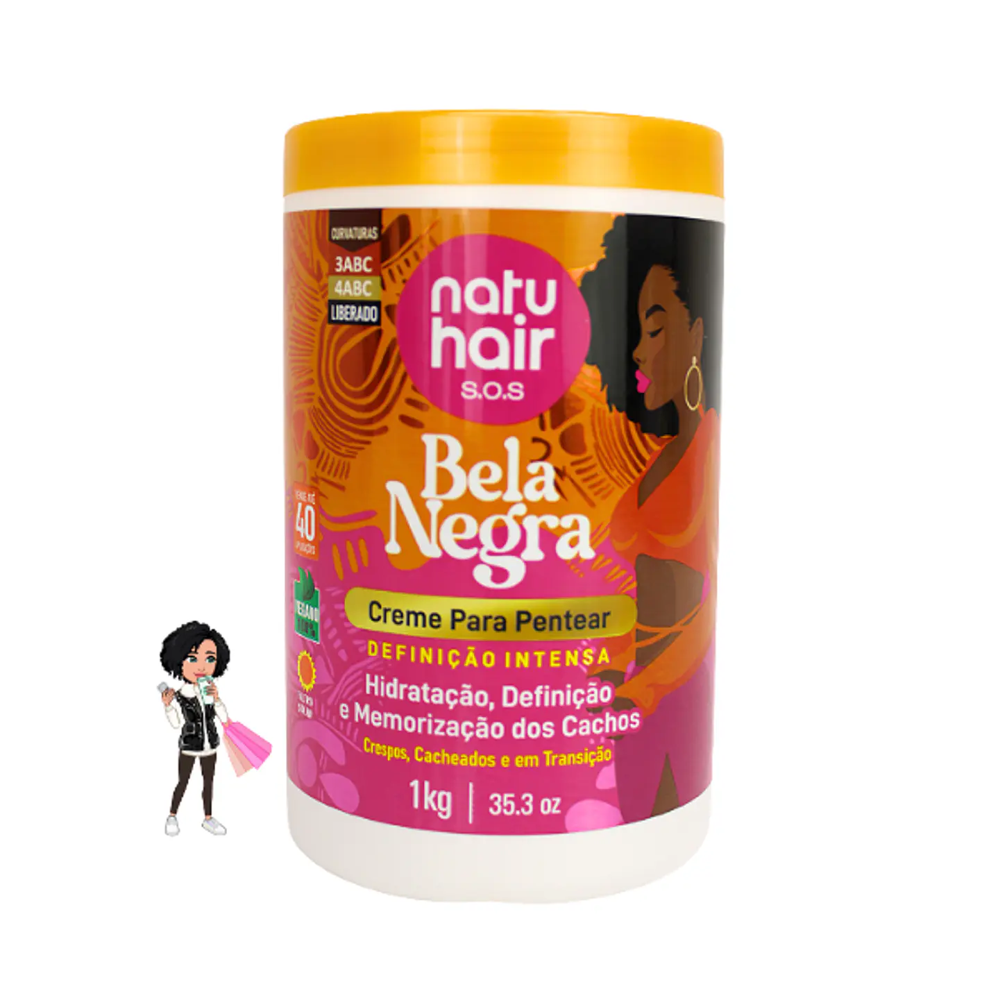 ✅Creme Pentear Bela Negra Natuhair 1kg 