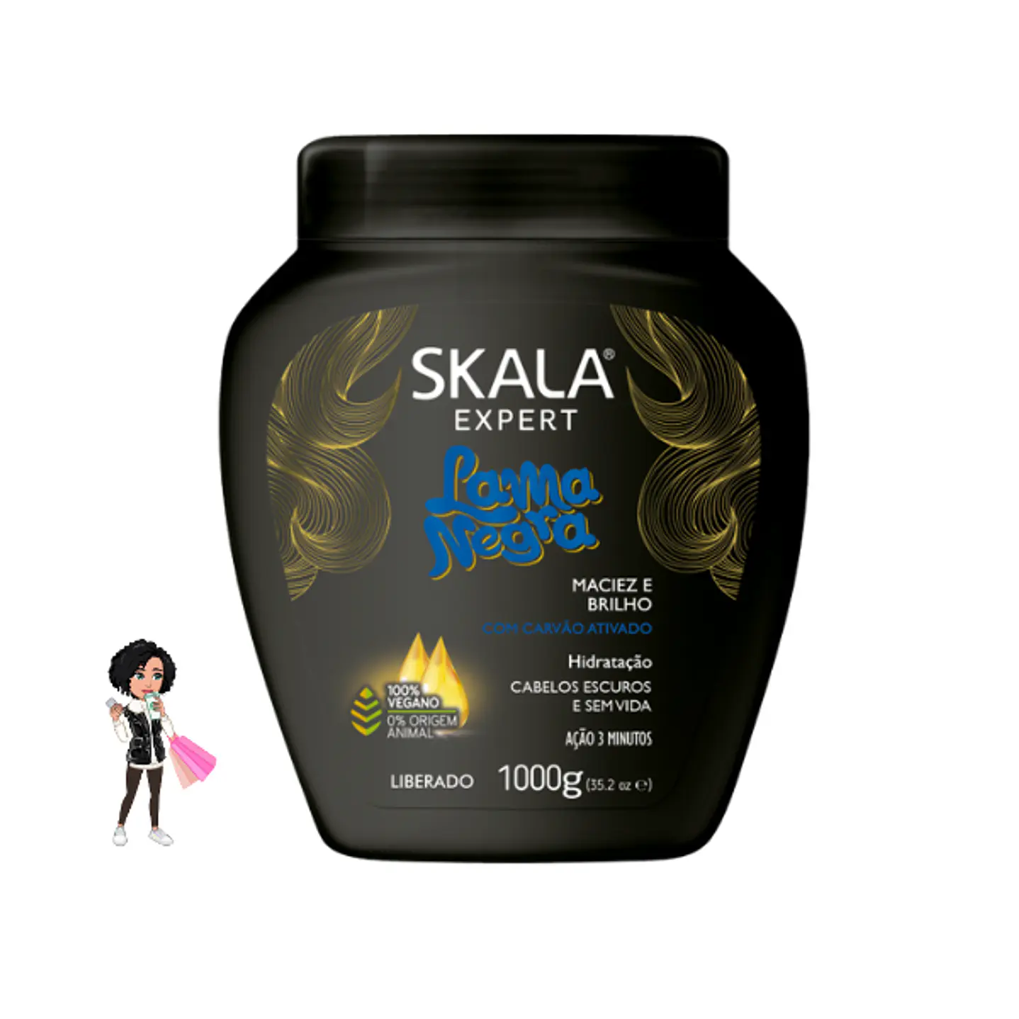 ✅Máscara Hidratação Nutrição Lama Negra Skala 1kg 