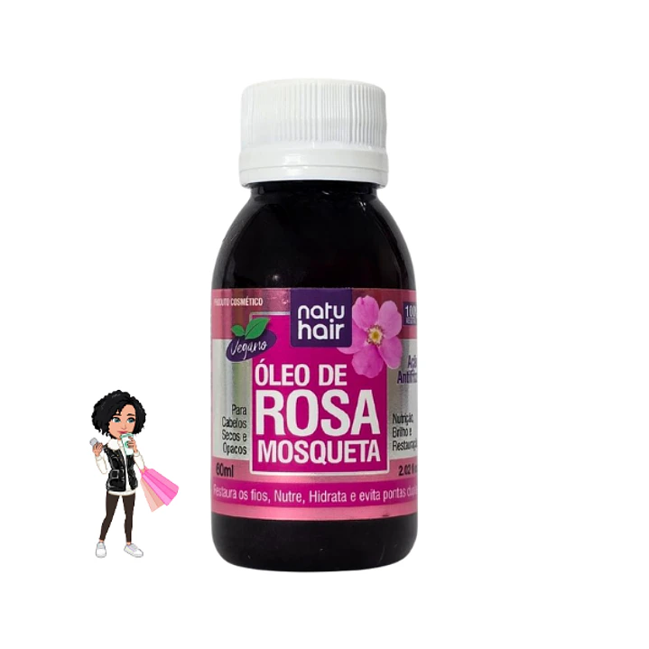 ✅Óleo Rosa Mosqueta Nutrição Brilho Natuhair 60ml 