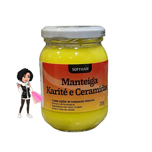 ✅Manteiga de karite e Ceramidas Soft Hair 220g