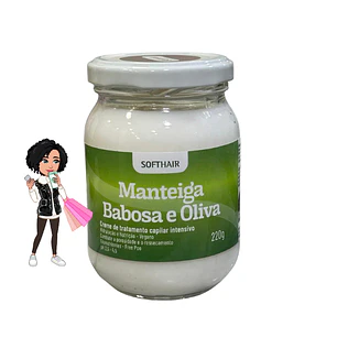 ✅Manteiga de Babosa e Oliva Soft Hair 220g