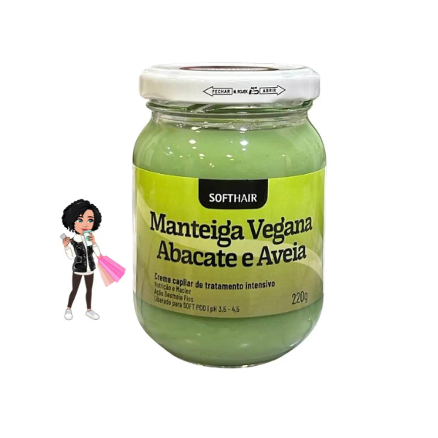 ✅Manteiga de Abacate e Aveia Soft Hair 220g
