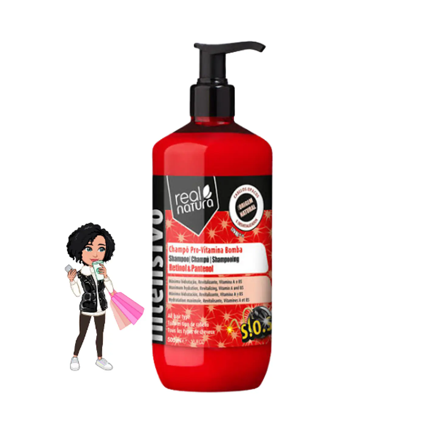 💚Real Natura:Champô Pro-Vitamina Bomba SOS 500ml