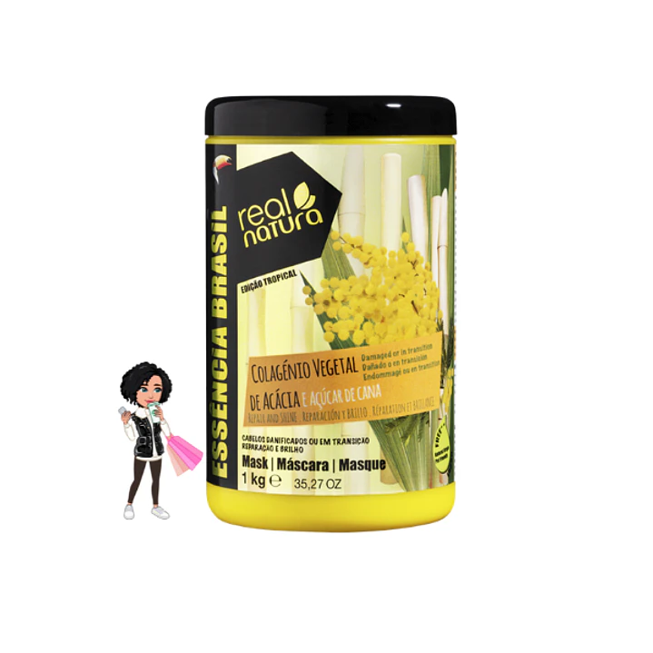 💚Máscara Capilar Colágeno Vegetal de Acácia e Açúcar de Cana - 1kg 
