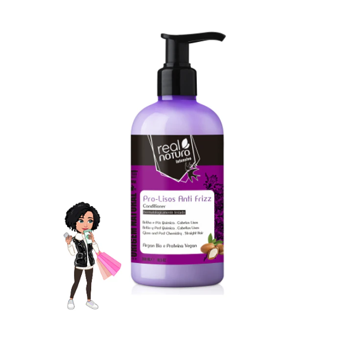 ✅Condicionador Liso Anti-frizz Real natura 300ml