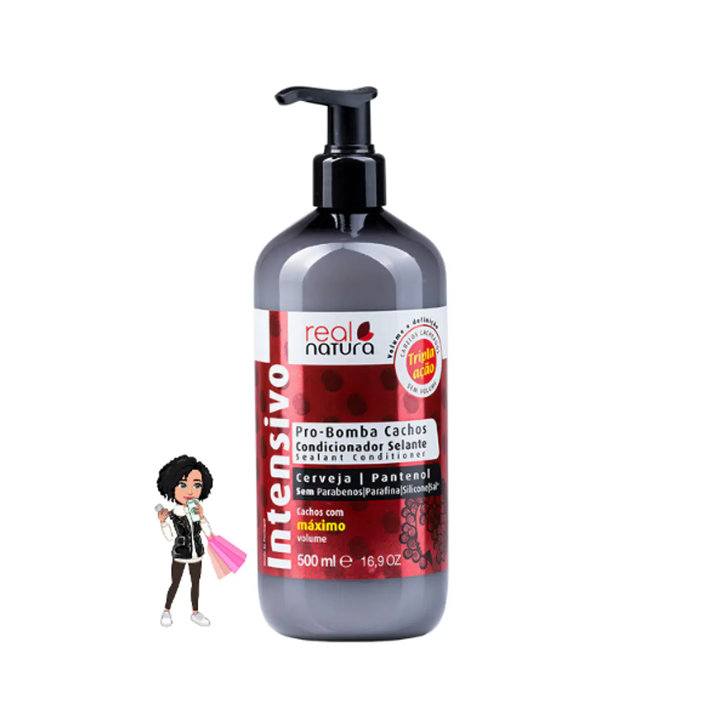 ✅Condicionador pro Volume Cachos Real natura 500ml