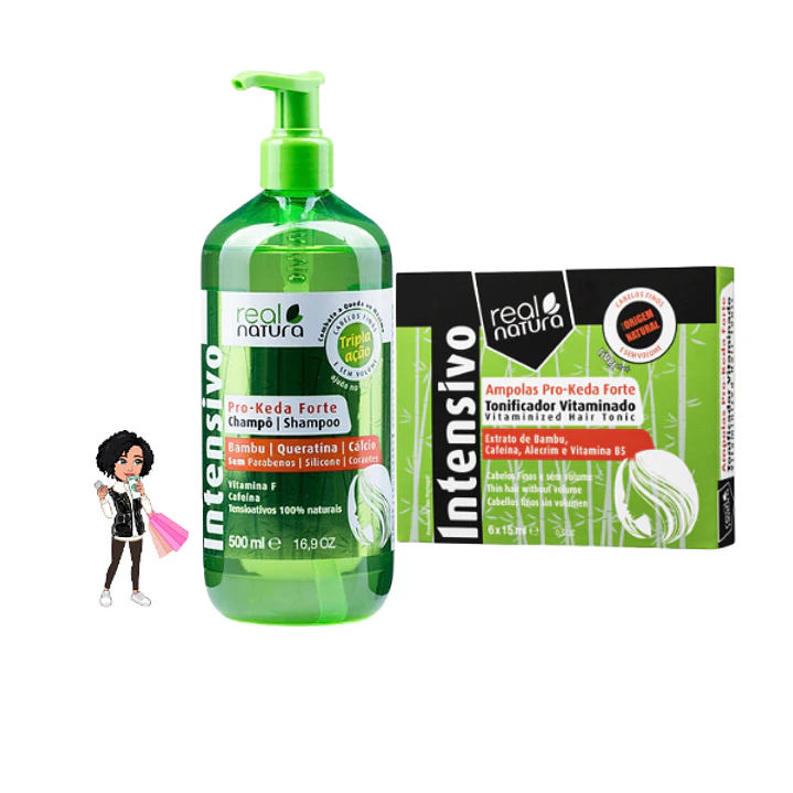 ✅Kit Champô Pro keda Forte e vitamina keda Forte ampolas Real natura 