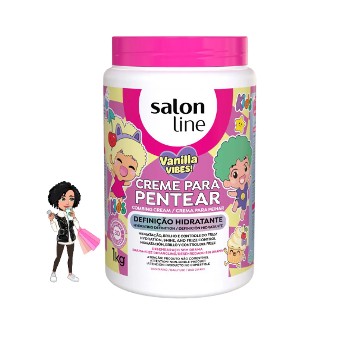 ✅Creme pentear vanilla kids Salon line 1kg 
