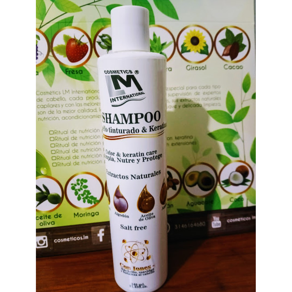 Shampoo Cabello Tinturado & Keratina X 340 ML.