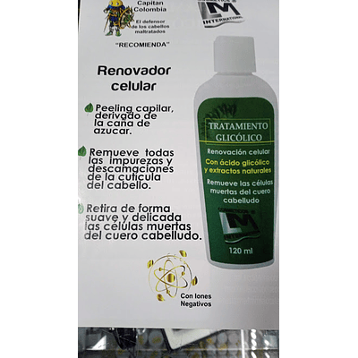 Tratamiento Glicólico - Renovación Celular (Peeling Capilar) x120 ml.